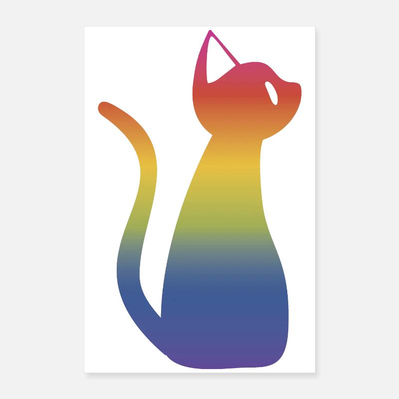 Regenbogen Katze Poster 40x60 cm