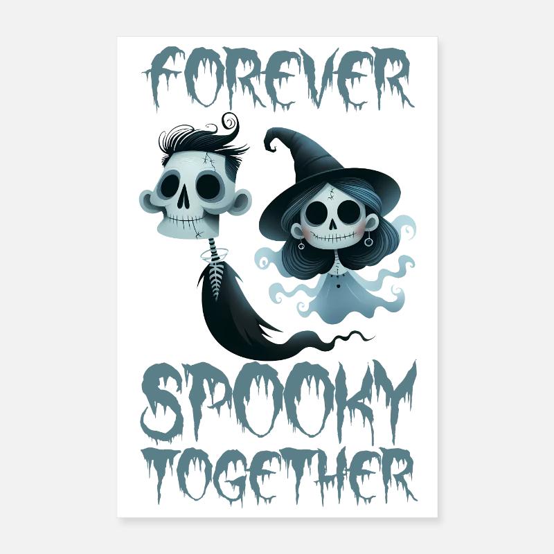 FOREVER SPOOKY TOGETHER, HALLOWEEN SCARY GHOSTS Poster 16" x 24" (40x60 cm)