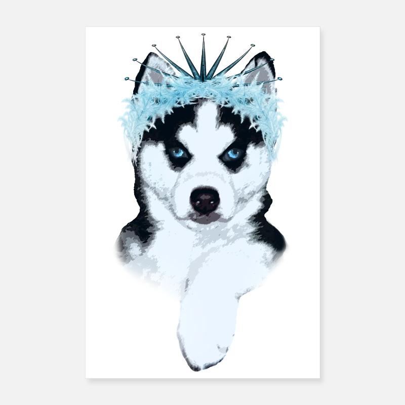 Princesse des glaces - Husky avec couronne Poster 40 x 60 cm