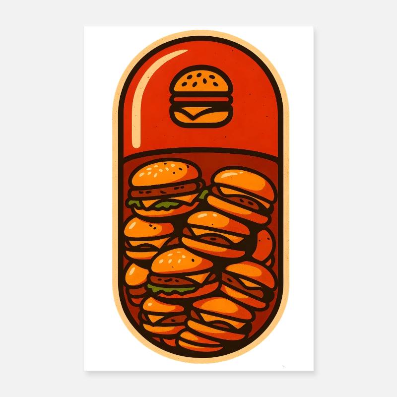 Drôle de hamburger Stack Lover Design Poster 40 x 60 cm
