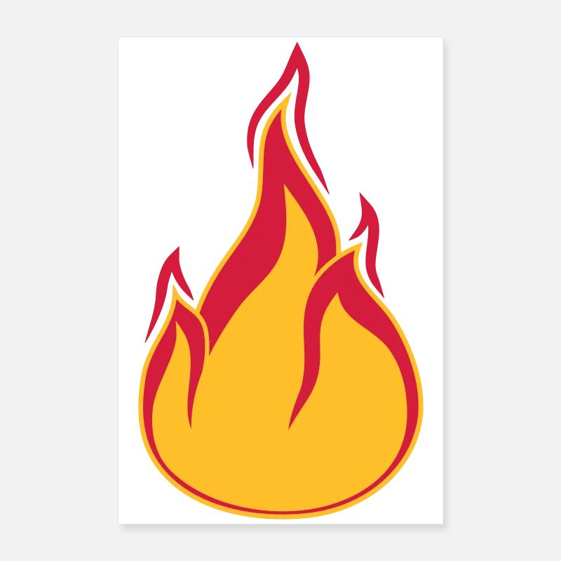 feu flamme brûlure brûlure brûlure clipart chaud Poster 40 x 60 cm
