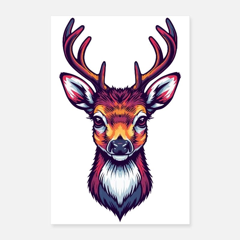 Hirschkopf cool niedlich Poster 40x60 cm