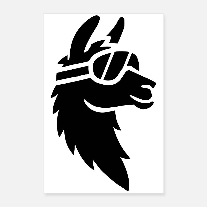 Llama with ski goggles Poster 16" x 24" (40x60 cm)