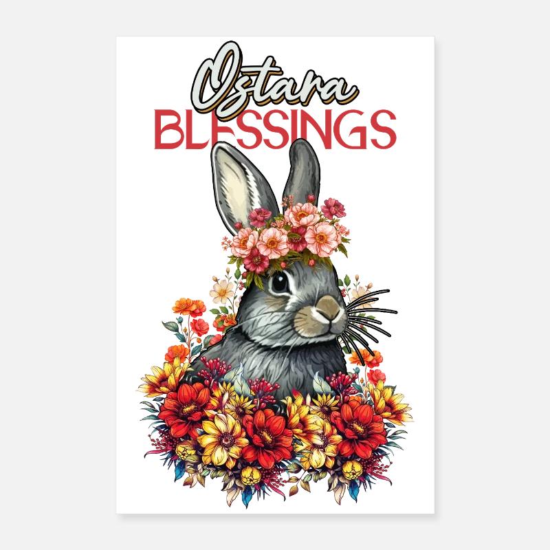 Bénédictions d’Ostara Joyeuses Pâques Ostara Poster 40 x 60 cm
