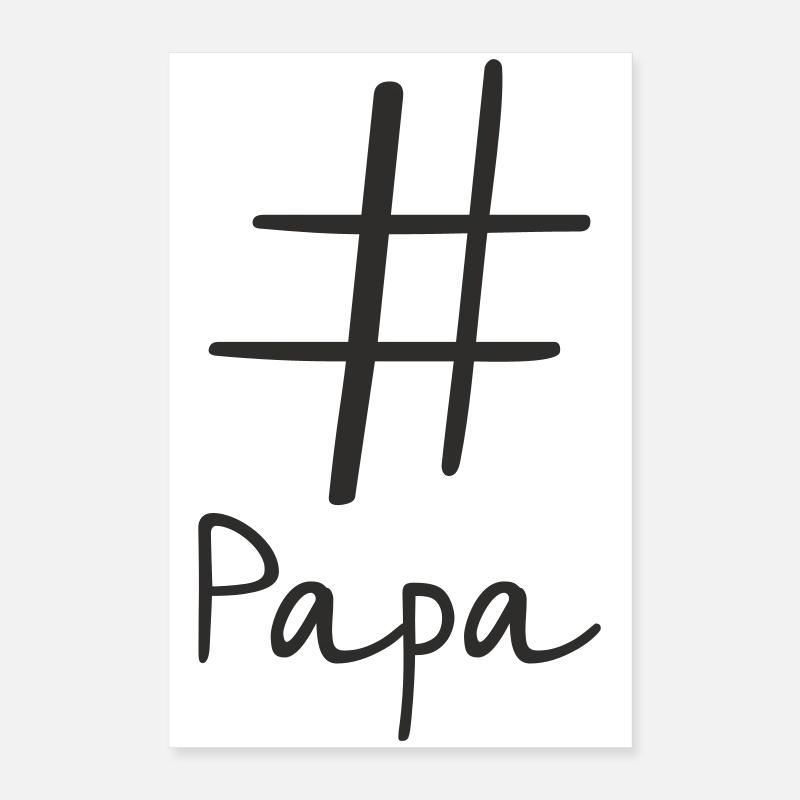 #Papa – Modernes Hashtag Textdesign Poster 40x60 cm
