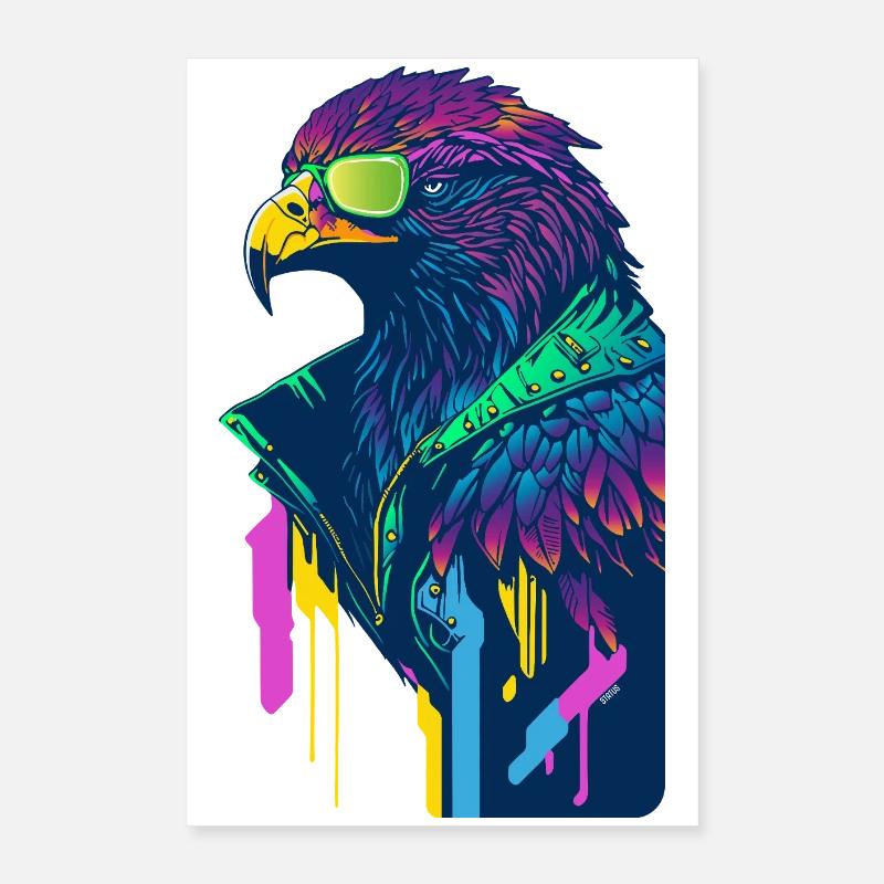 Neon eagle Poster 16" x 24" (40x60 cm)