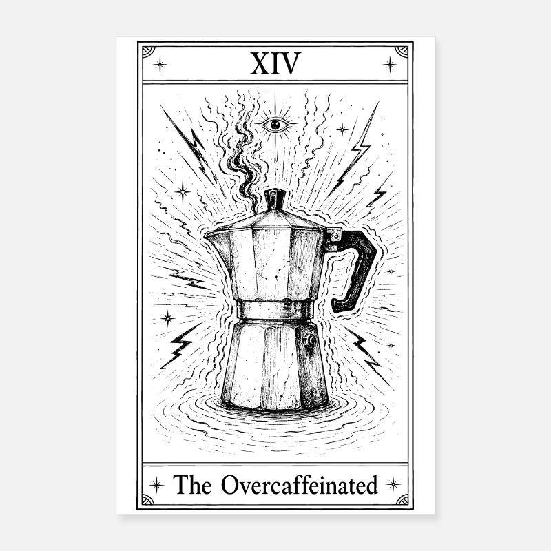 Überkoffeiniert | Kaffee Tarot Humor Poster 40x60 cm