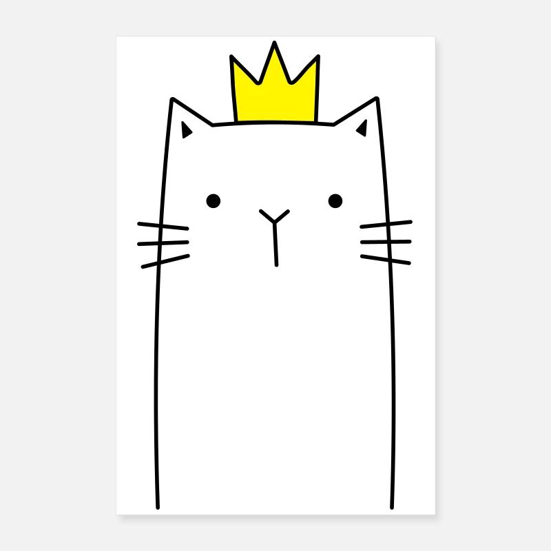 Chat avec cadeau prince princesse Poster 40 x 60 cm