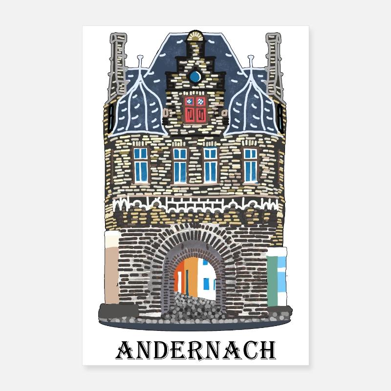 Andernach, iconic Rhine Gate, Germany Poster 16" x 24" (40x60 cm)