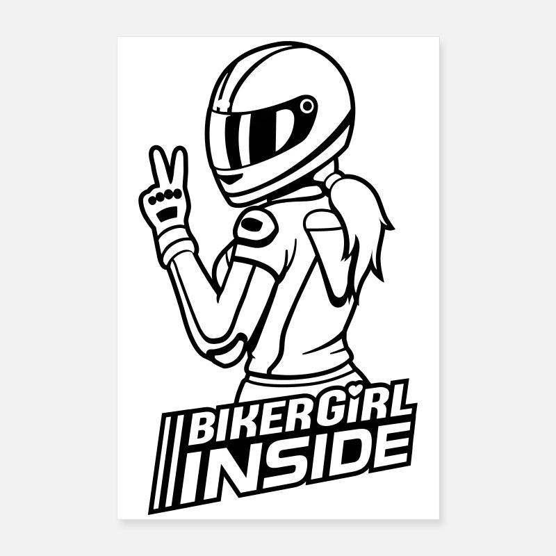 Biker Girl inside (Farben änderbar) Poster 40x60 cm