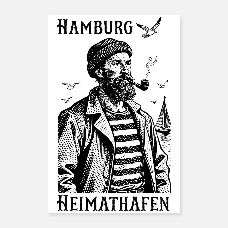 Hamburg Heimathafen Seemann Poster 16" x 24" (40x60 cm)