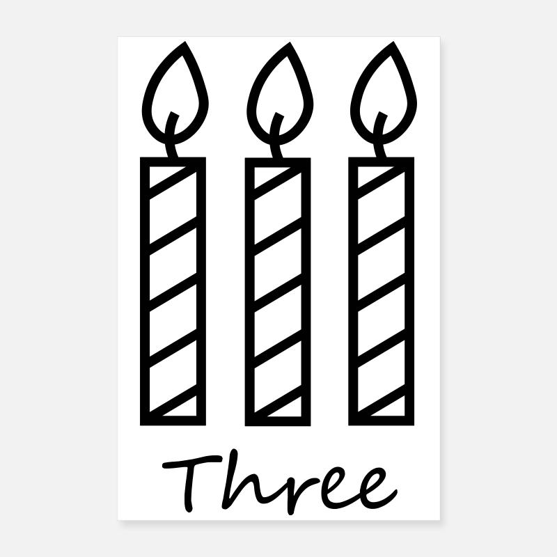 Trois bougies Poster 40 x 60 cm