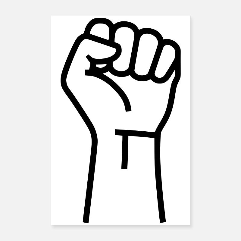 Fist Resistance Protest Outline Poster 16" x 24" (40x60 cm)