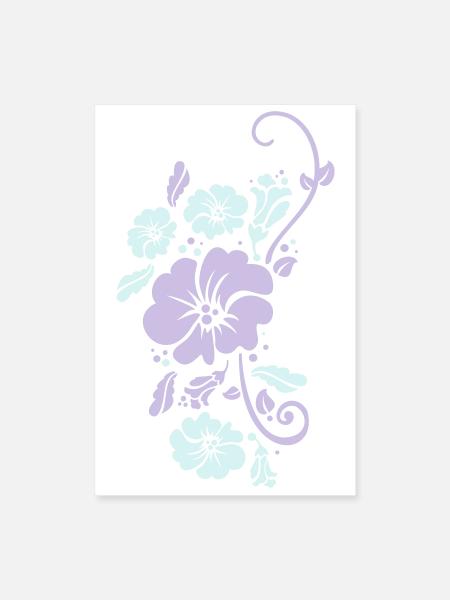 pflanzenmuster blumenmuster sommer - Poster 40x60 cm - Weiß - Vorne