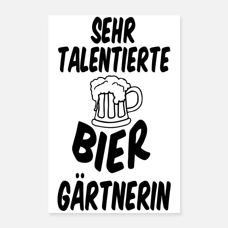 Biergarten Spruch Bier Alkohol Freunde Geschenk Poster 40x60 cm