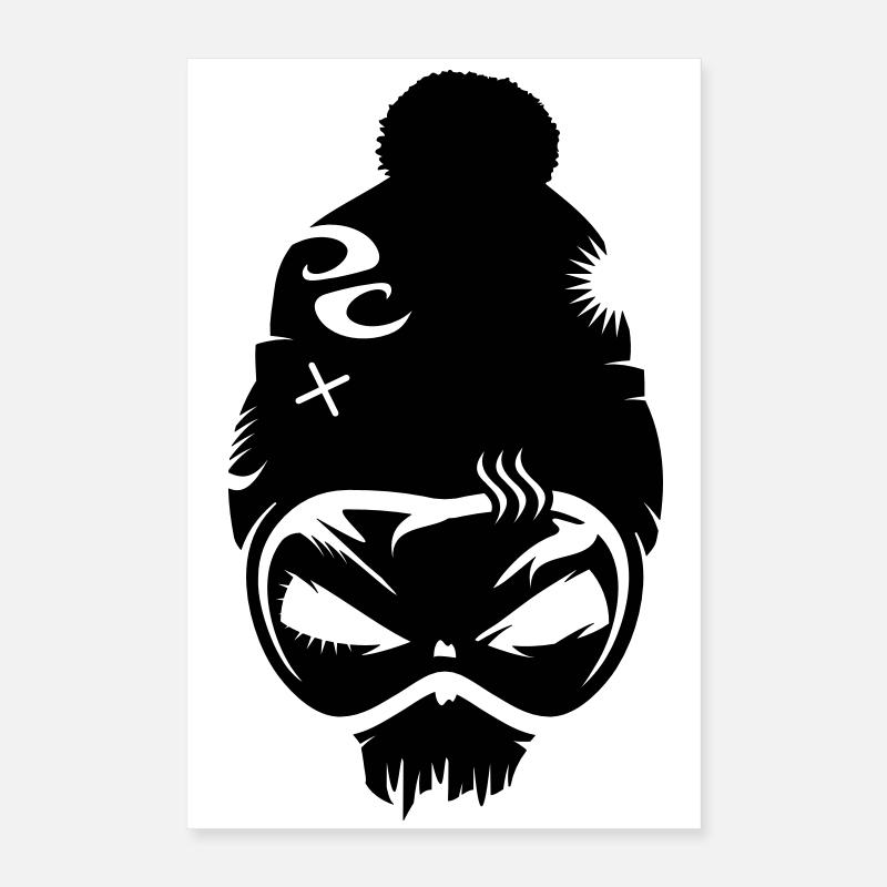 Skull with snowboard goggles Poster 16" x 24" (40x60 cm)