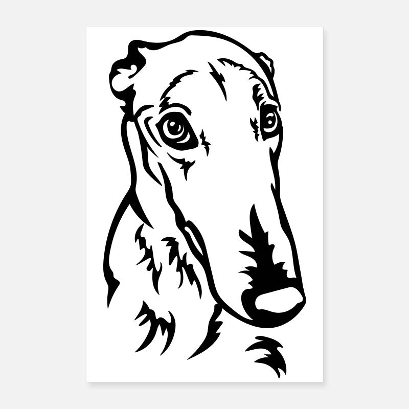 Greyhound Kopf Poster 40x60 cm