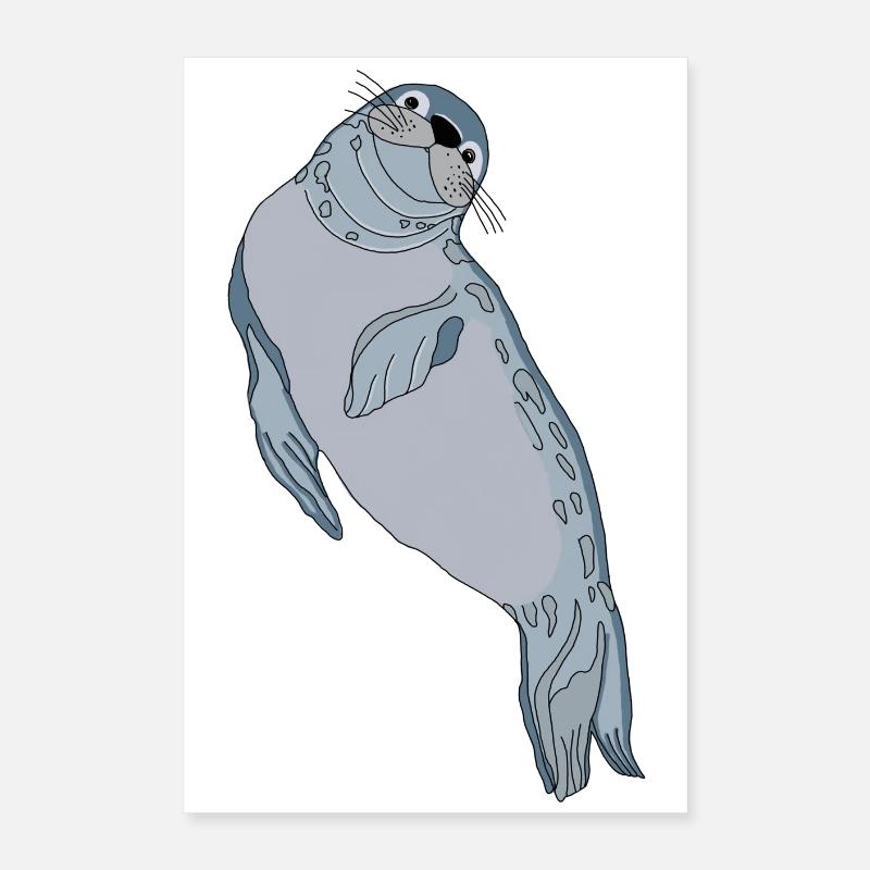 Robbe Seehund Poster 40x60 cm