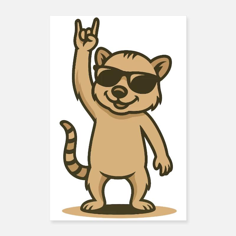 Cool coati rocker bébé Poster 40 x 60 cm