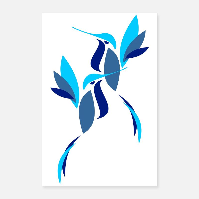 Blauer Vogel Poster 40x60 cm