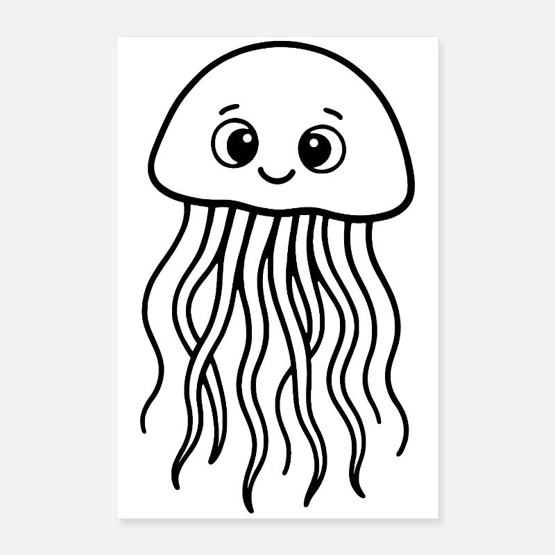 Méduse, Taureau de mer mignon Poster 40 x 60 cm
