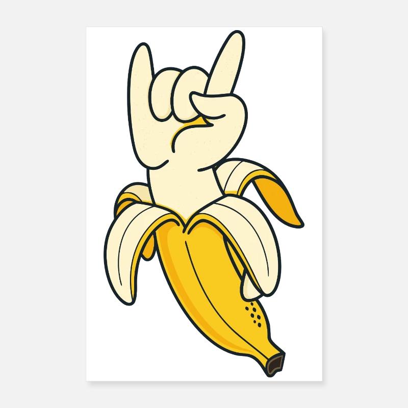 Illustration du geste de la main de la banane Poster 40 x 60 cm