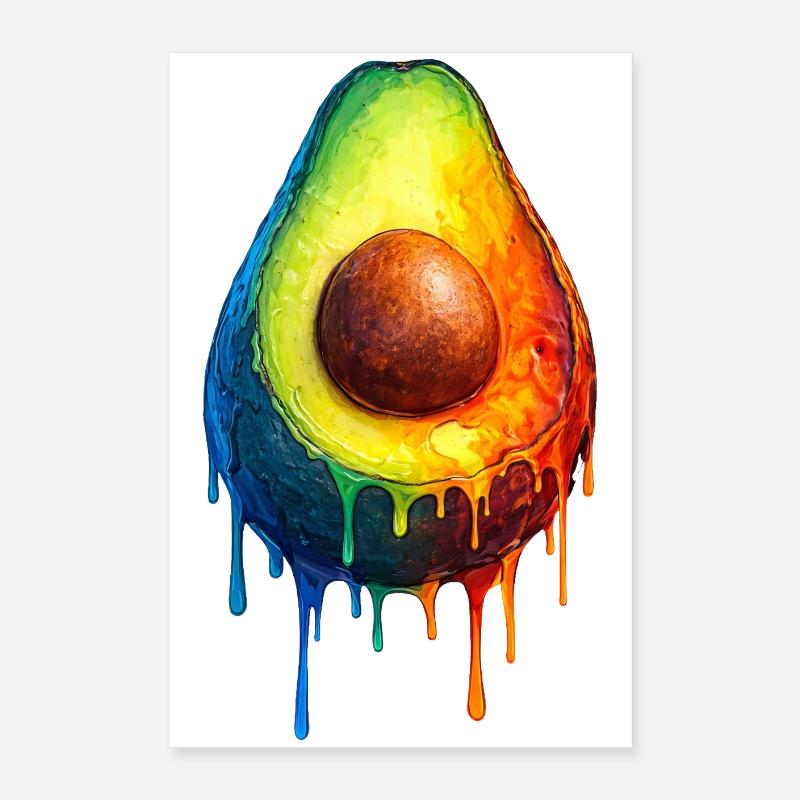 Avocat avec un dégradé coloré Poster 40 x 60 cm