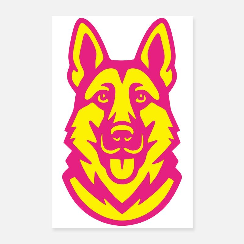 German Shepherd Pop Art Poster 16" x 24" (40x60 cm)