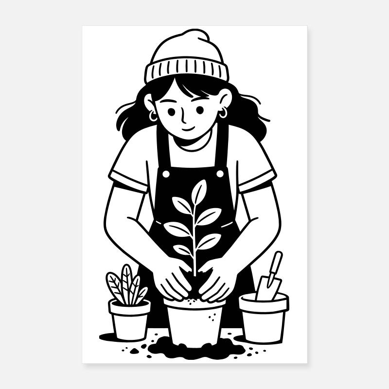 Gründäum-Gartenarbeit Poster 40x60 cm