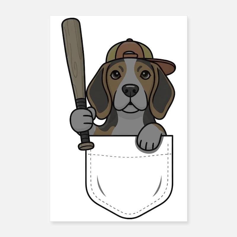 Beagle Pocket Baseball Poster 16" x 24" (40x60 cm)