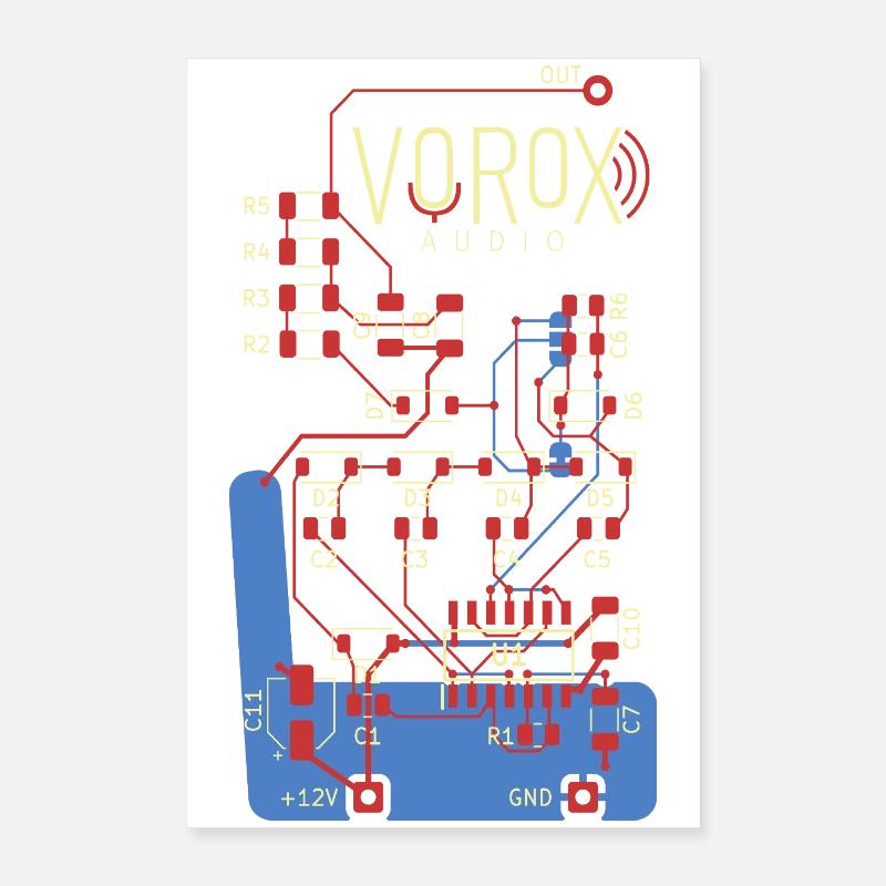 Audio Circuit PCB Art Poster 16" x 24" (40x60 cm)