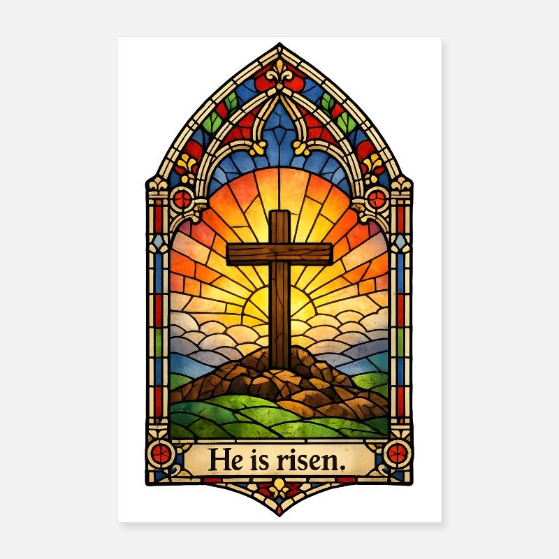 Auferstehung He is Risen Ostern Jesus Poster 40x60 cm