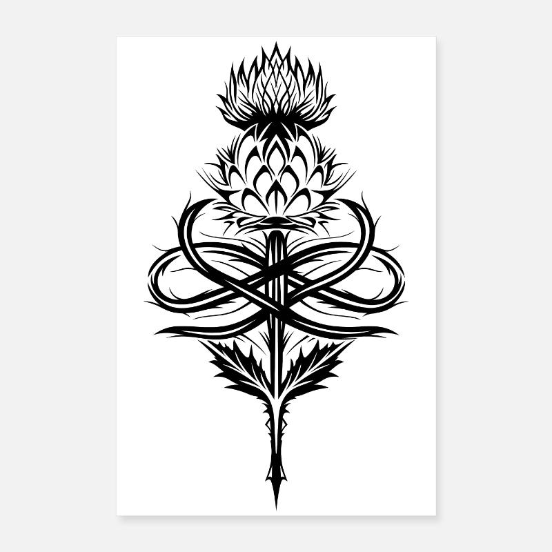 Chardon tribal avec symbole de l’infini Poster 40 x 60 cm