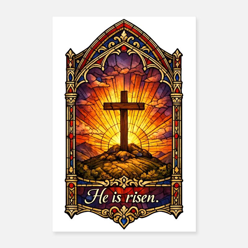 Auferstehung He is Risen Ostern Jesus Poster 40x60 cm