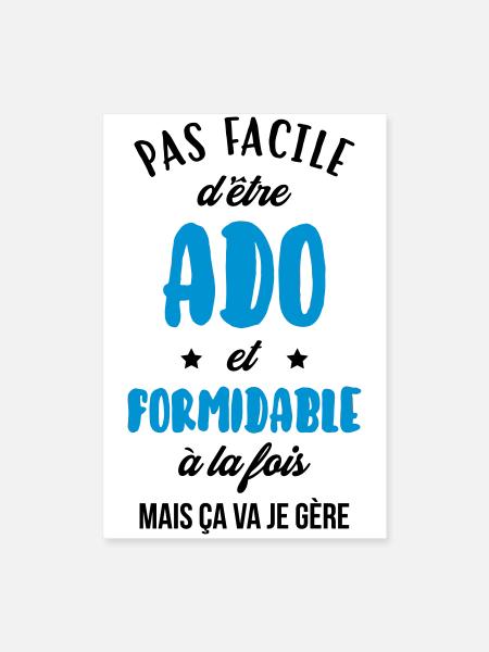 adolescent / enfant / ado / adolescente - Poster 40 x 60 cm - blanc - Devant