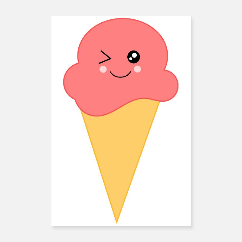 Eis Eiscreme Erdbeereis Poster 40x60 cm