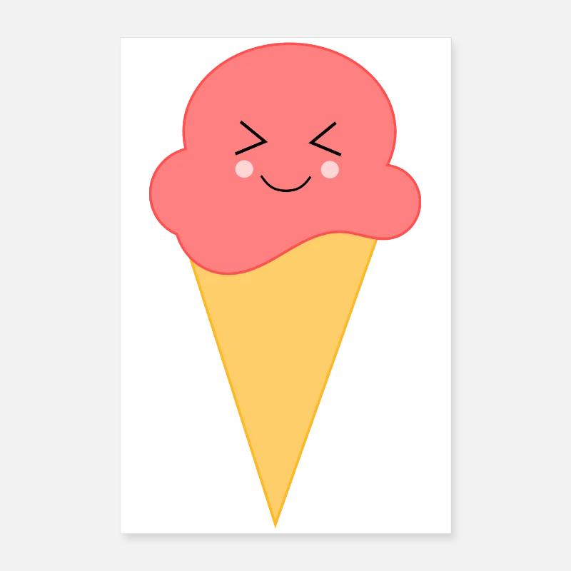 Eis Eiscreme Erdbeereis Poster 40x60 cm