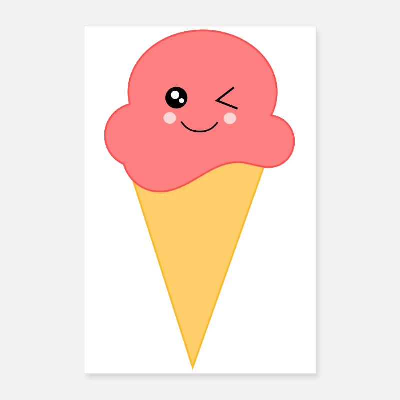 Crème glacée Crème glacée à la fraise Poster 40 x 60 cm
