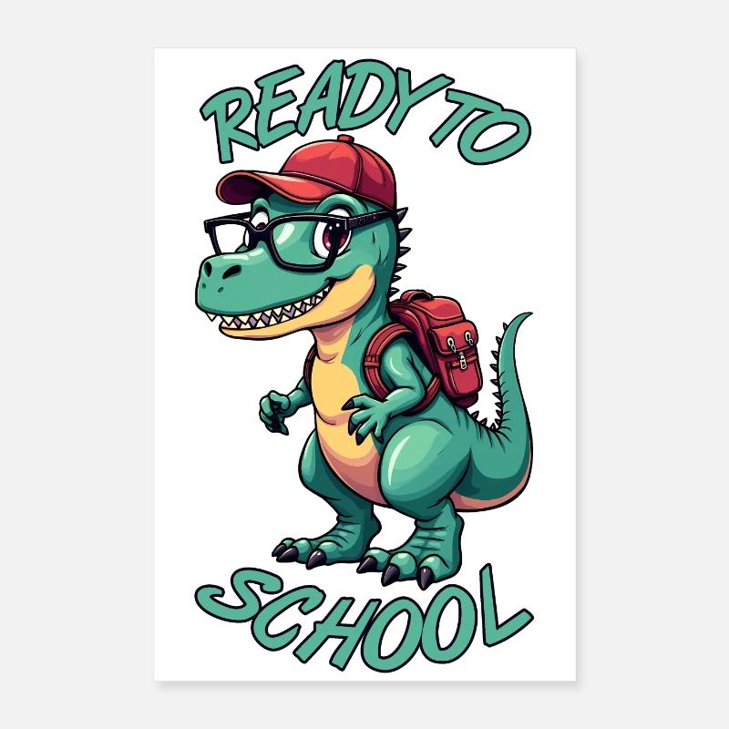DINO BACK TO SCHOOL Poster 16" x 24" (40x60 cm)