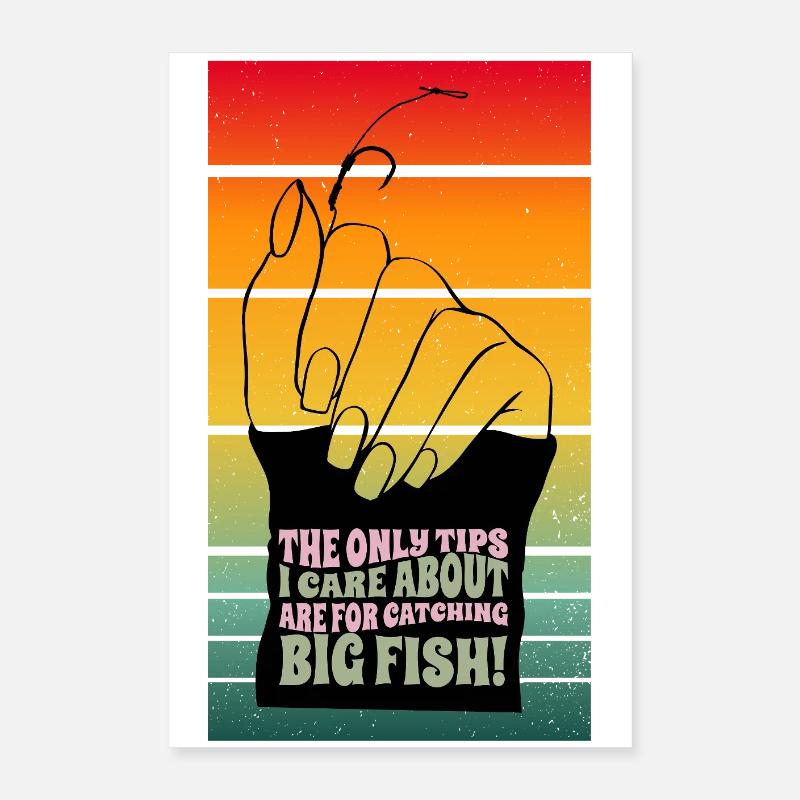 Pêcheuses de carpe : seuls les conseils pour les gros poissons comptent ! Poster 40 x 60 cm