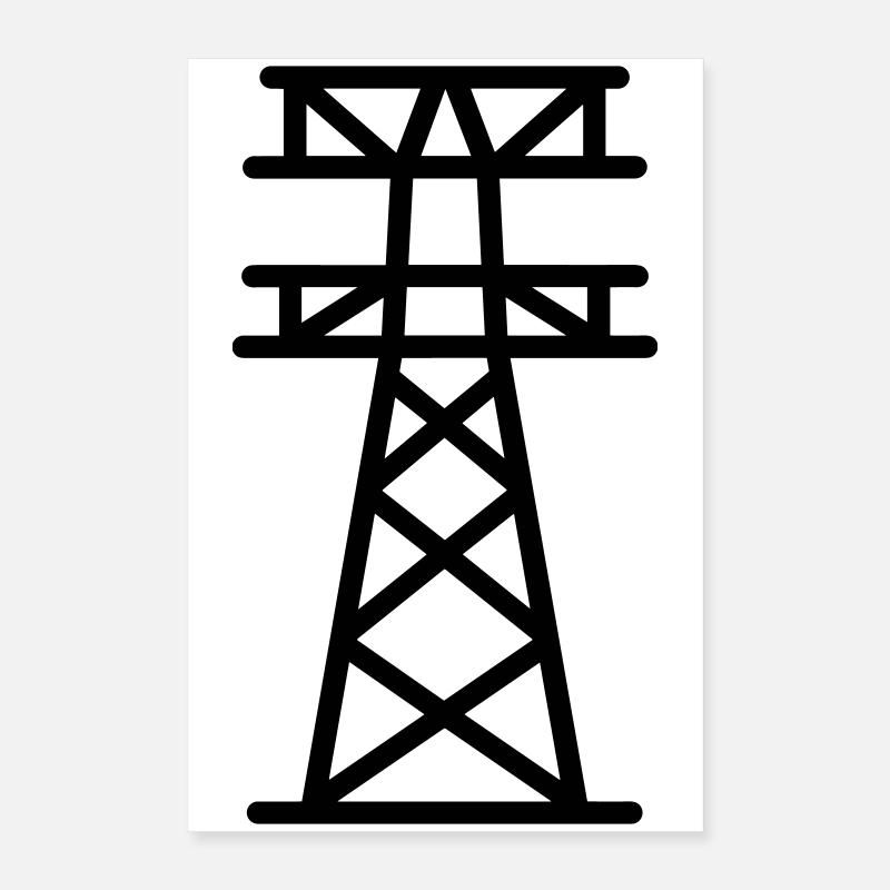 poteau électrique Poster 40 x 60 cm