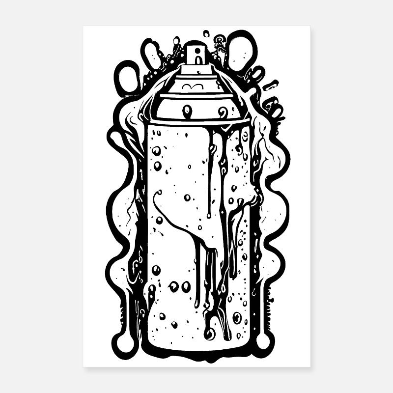 Cool Comic Spray Can avec des gouttes Poster 40 x 60 cm