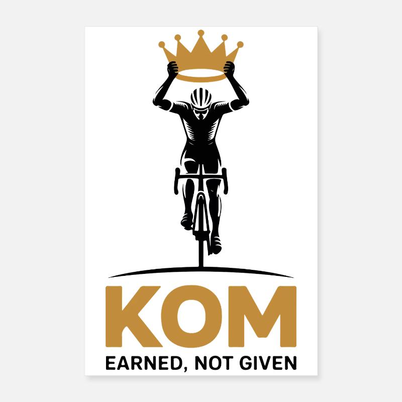 Crown Cycling KOM Motivational Gift Poster 16" x 24" (40x60 cm)