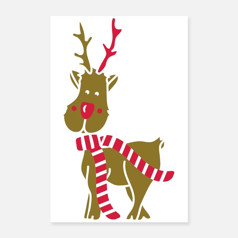 Un renne avec écharpe 2 Poster 40 x 60 cm