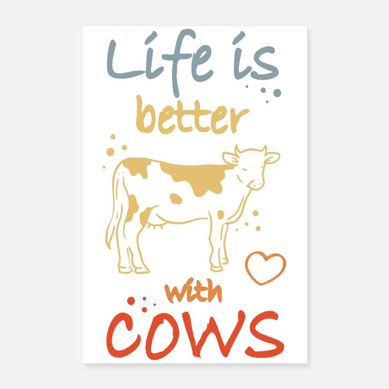 Amoureux des vaches Poster 40 x 60 cm