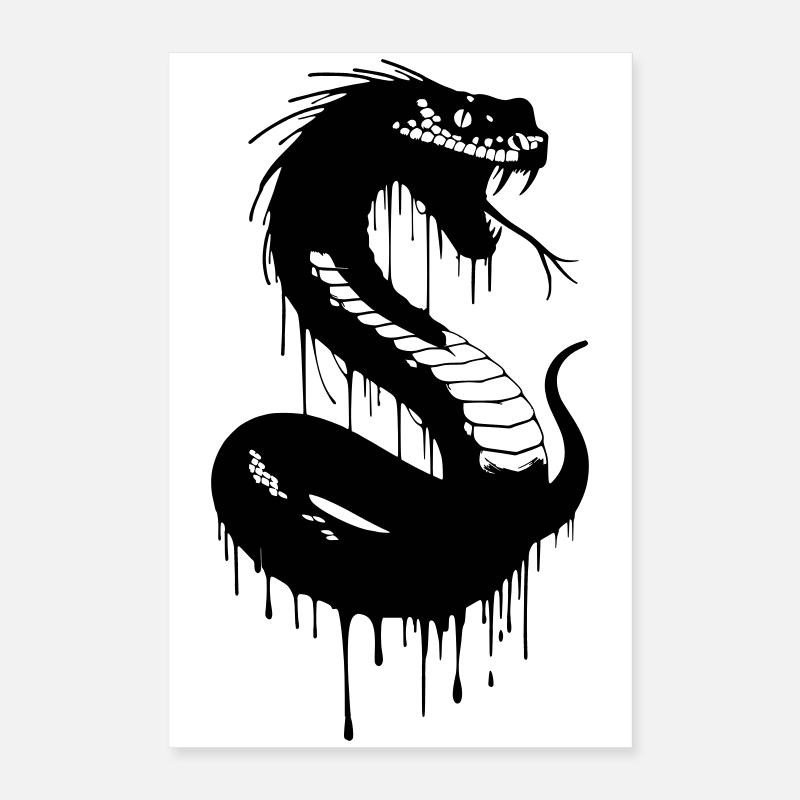 Black snake with dripping ink Poster 16" x 24" (40x60 cm)