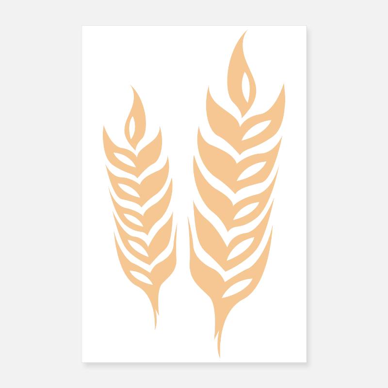 barley cereal symbol wheat logo icon vector Poster 16" x 24" (40x60 cm)