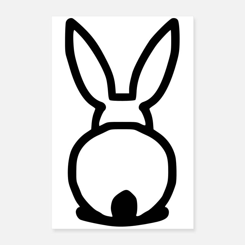 Lapin mignon par derrière Poster 40 x 60 cm
