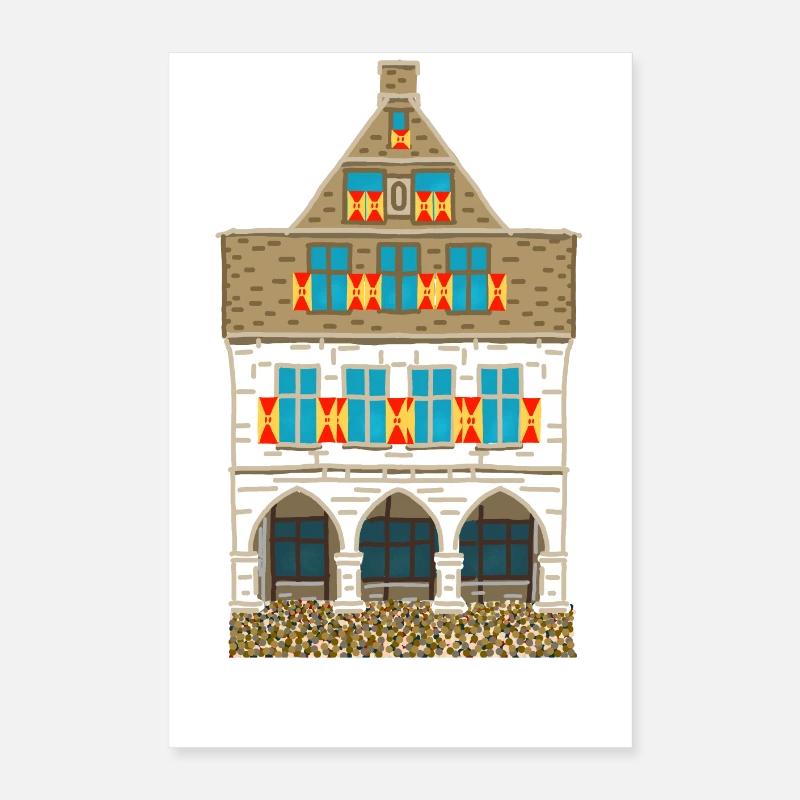 Werne a. d. Lippe, hôtel de ville historique Poster 40 x 60 cm