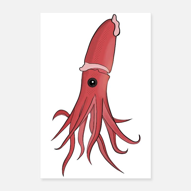Meerestiere: Ein wunderschöner Tintenfisch Poster 40x60 cm